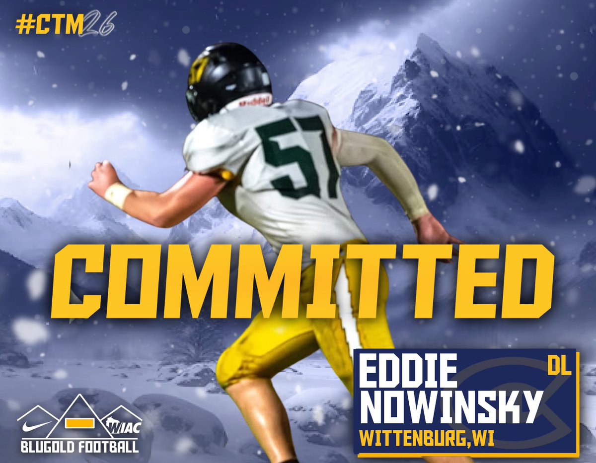 I’m very excited to announce my commitment to <a href="/UWECFootball/">Blugold Football</a>!!
<a href="/CoachLangStrong/">Ricky Lang</a> <a href="/CoachE_Blugolds/">Rob Erickson</a>