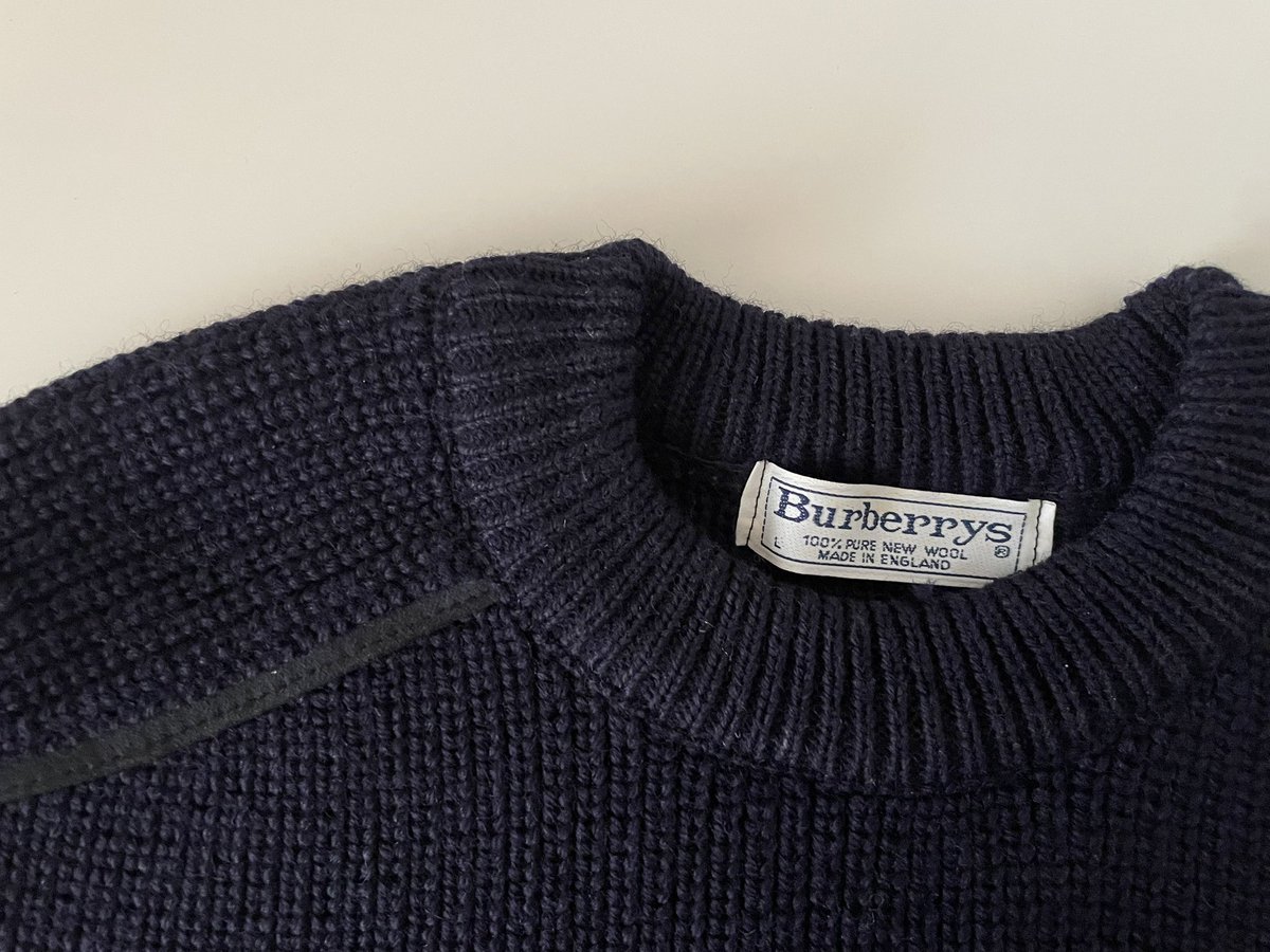 Burberrys ネイビー セーター 100%ウール 80s Burberrys knit バーバリー ニット/セーター Burberry ネイビー 紺