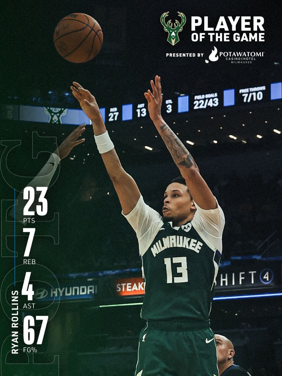 Bucks's tweet image. Ry was the guy off the bench.