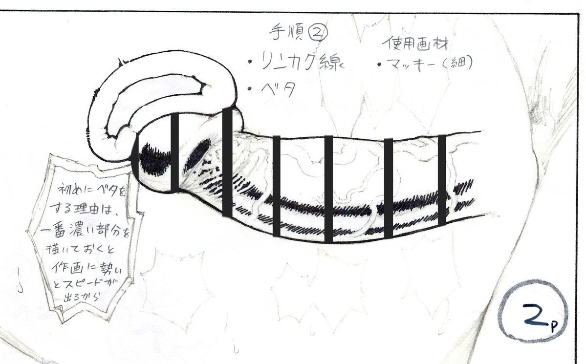 アナログでちんこを描くのが本当に大変なので、アシスタントさん用にちんこ描く手順の冊子を作りました。
せっかく描いたので共有します。 