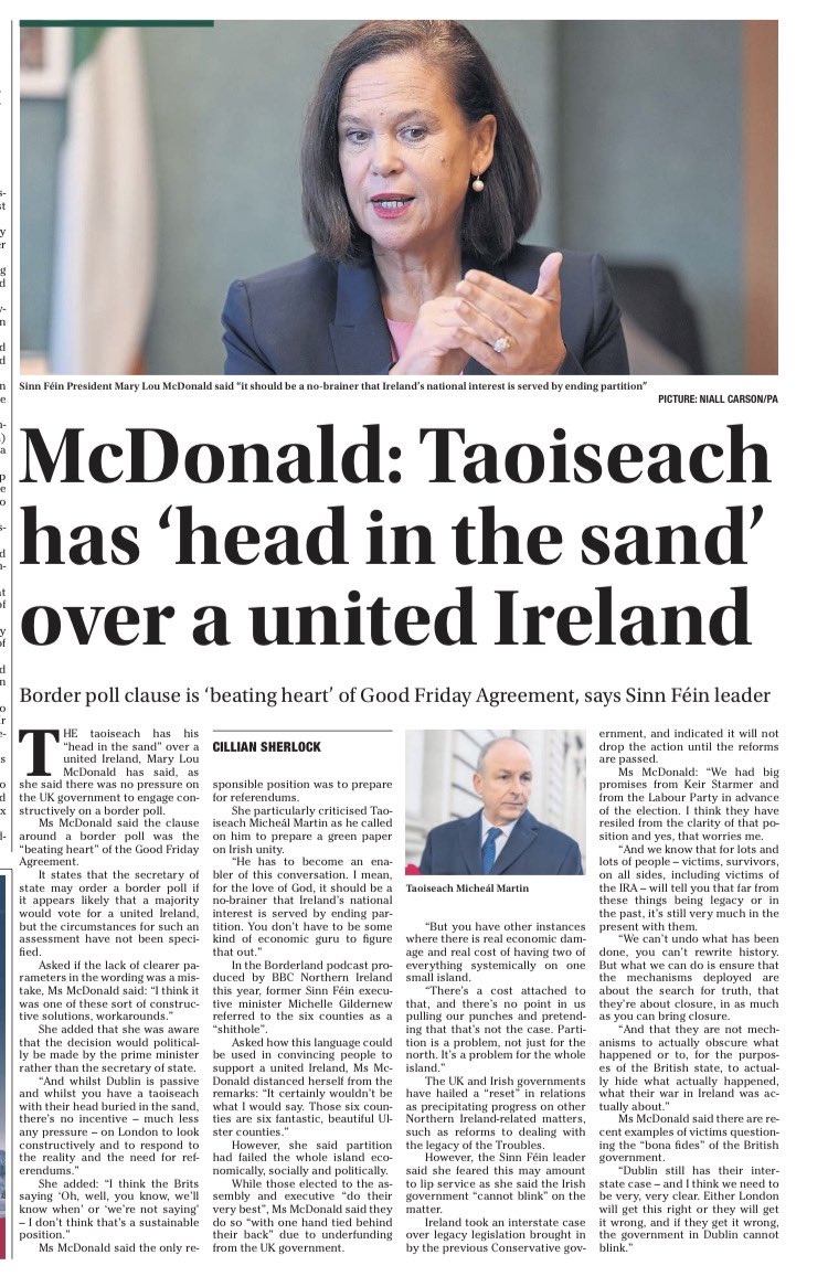 DeclanKearneySF's tweet photo. “Ireland’s national interest is served by ending partition.”
#Time4Unity https://t.co/UtRAcWCJ3b