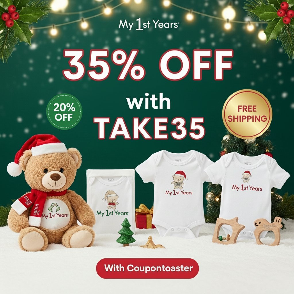coupontoaster's tweet photo. My 1st Years Christmas Deals! Up to 35% OFF 🎄 | CouponToaster

Trust, Save, Repeat: The Premier Site For Quality Discount Codes

Perfect timing for those last-minute Christmas gifts! 🎁 Discover amazing deals on personalized baby and toddler gifts at My 1st Years with exclusive discount codes from CouponToaster. Grab the best offer: 35% OFF with code TAKE35 (min £20 spend, expires 10 Mar 2026)! Other top codes include 25% off site-wide, 20% off select items, and even free shipping with shipfree. All codes verified and active shop adorable embroidered outfits, plush toys, and more now and save big this holiday season! Link in bio/story. 🍼❤️

#my1styears #babygifts #personalizedgifts #christmasdeals #discountcodes #coupontoaster #babychristmas #holidaysavings #newbaby #toddlergifts #promocodes