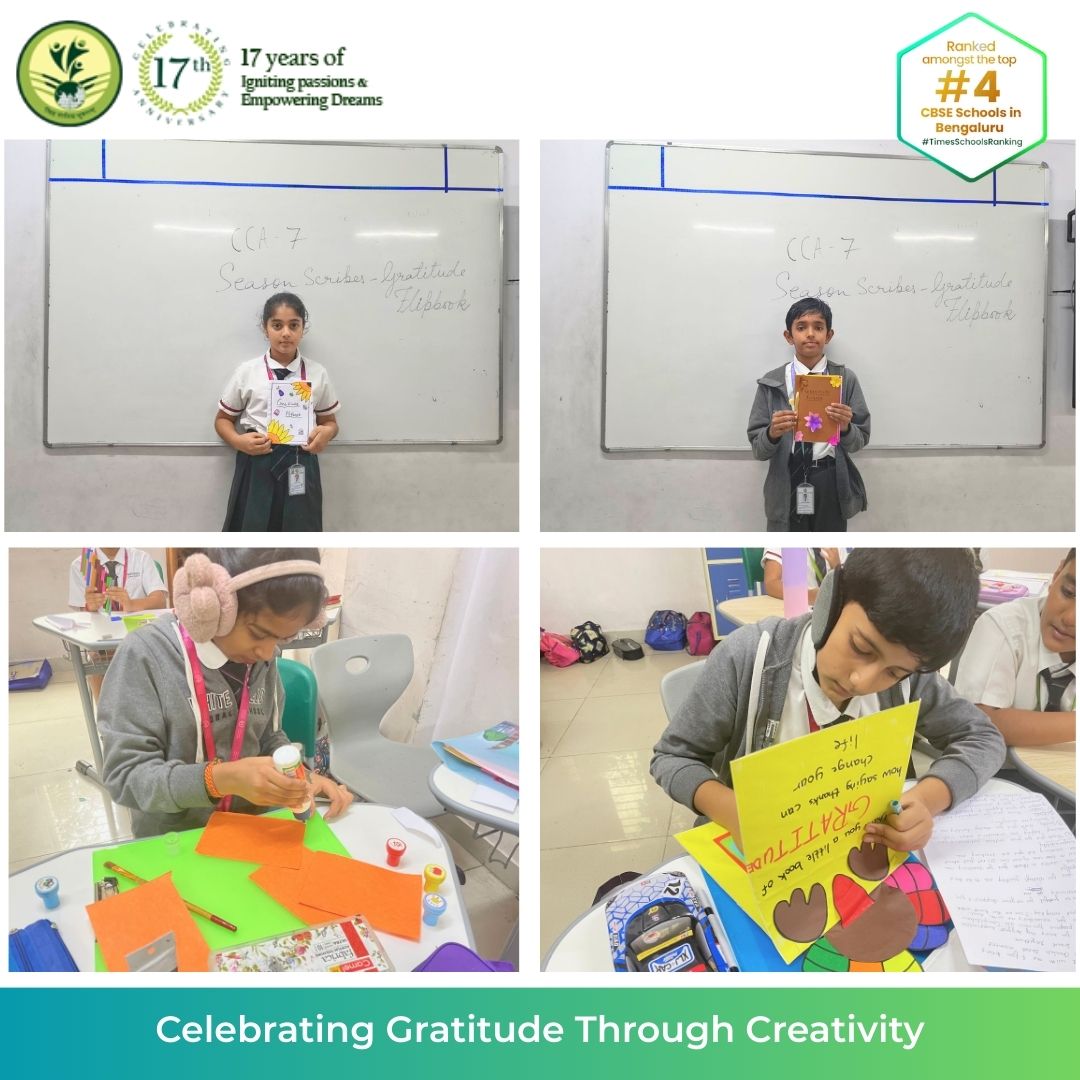 wgs_bengaluru's tweet image. 🌟 CCA 7 – Season’s Scribes: Gratitude Flip Book 🌟
Upper Primary students at Whitefield Global School expressed gratitude through creative writing &amp;amp; art by designing personalised flip books.  
👏 Congratulations to all participants &amp;amp; winners!

#WGSBengaluru #CCA7 #Gratitude  ✨
