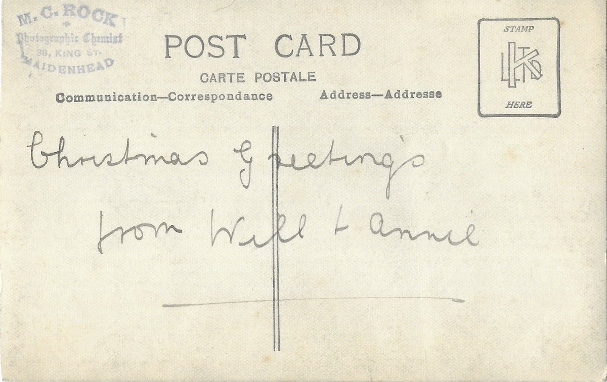 🌸Happy Christmas to all!🎄
💒Here’s one of my #Wedding #OldPostcards #OldPhotos 💒
A Gift from a friend💒
‘Christmas Greetings from Will &amp; Annie’ #Maidenhead #Berkshire 
💒Date is late WW1/early 1920s🤔