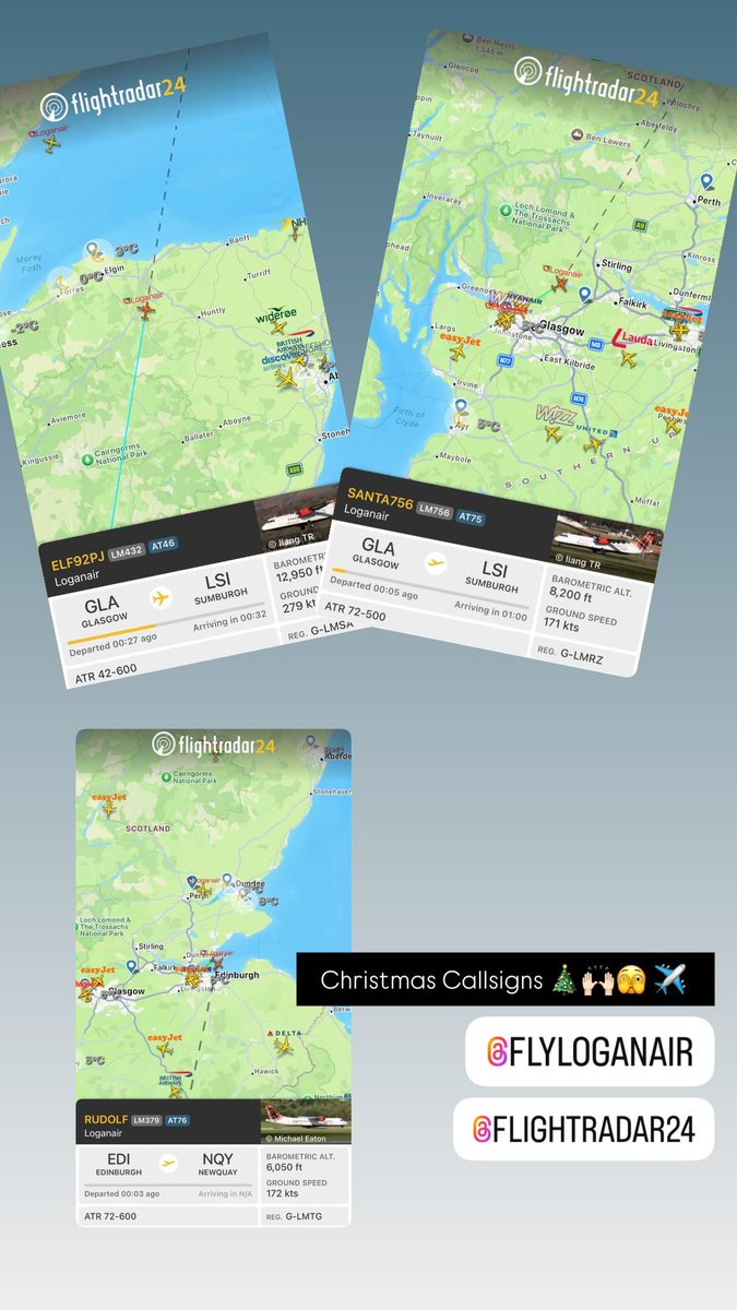 KeeleyAlexandra's tweet photo. Christmas Callsigns 🎄🙌🏻 ✈️ @FlyLoganair @flightradar24 https://t.co/Qu4ImvKzmK
