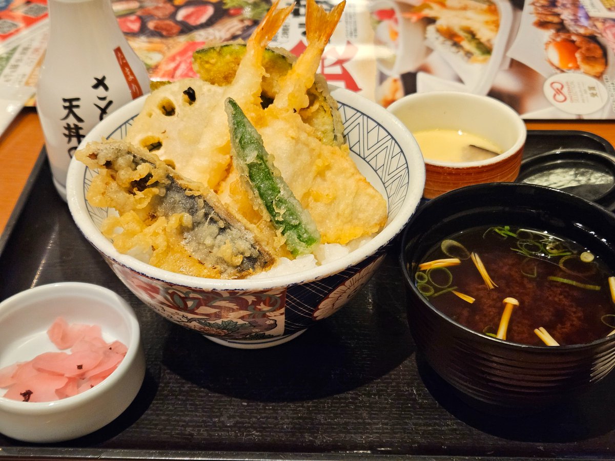 和食さとの天丼おいしい🍤 #和食さと