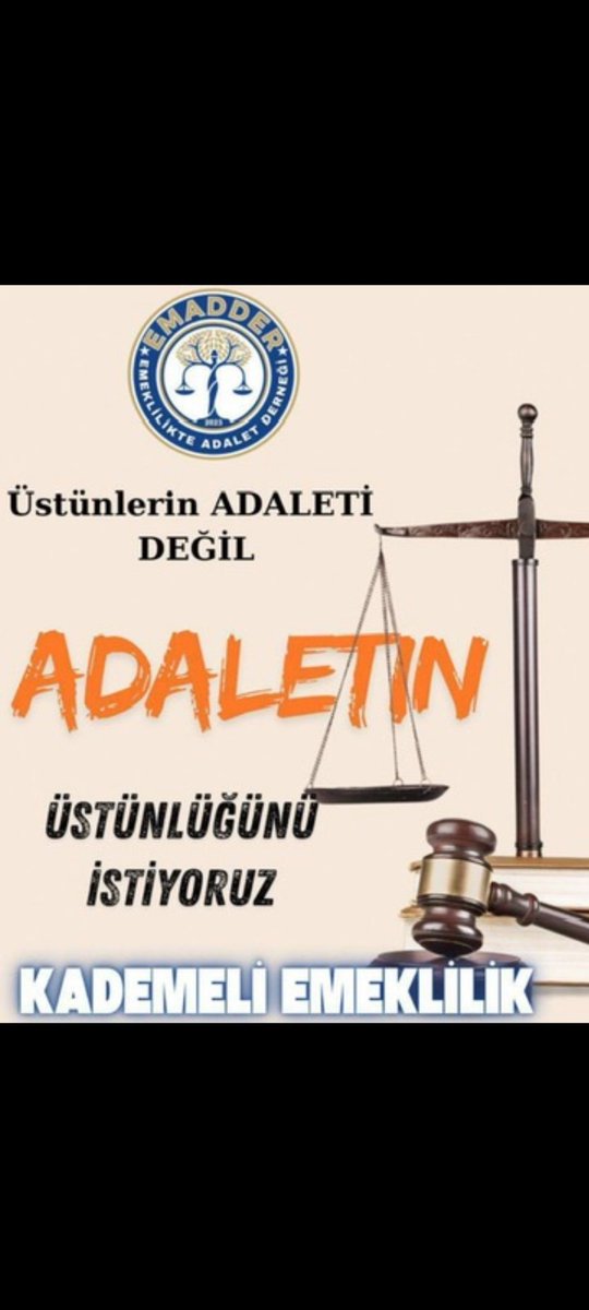 ADALET öldü 
Mertlik Bozuldu 
Kademe GASP edildi
Çalışma Hayatı Zulüm Oldu ‼️

#KademeErtelenemez
<a href="/EmadDernegi/">EMEKLİLİKTE ADALET DERNEĞİ ⚖️</a>