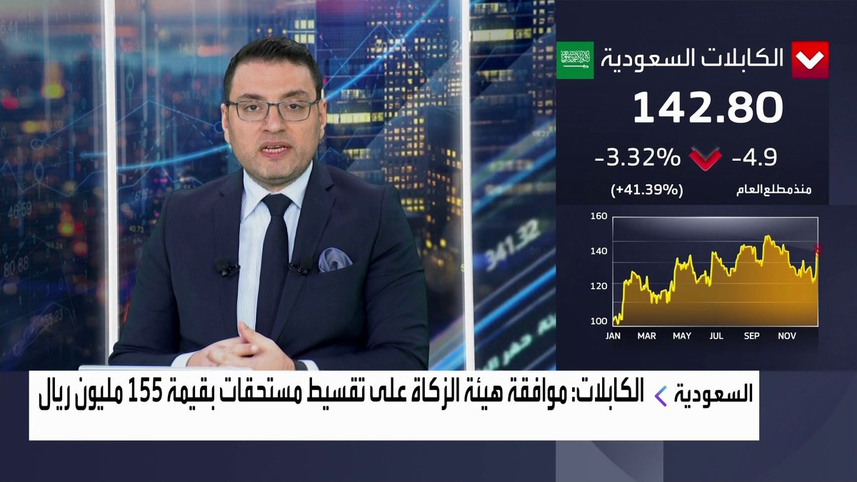 الكابلات السعودية: موافقة هيئة الزكاة على تقسيط مستحقات بقيمة 155 مليون ريال افتتاح الأسواق _Business 