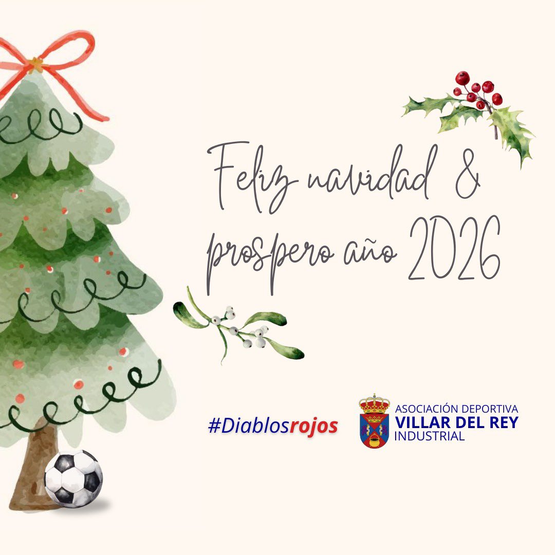🎉❤️ ¡Feliz Navidad y un próspero Año Nuevo 2026! 🤍🎉

Desde nuestro club queremos desear a jugadores, cuerpo técnico, socios, aficionados y a todo el pueblo de Villar del Rey unas fiestas llenas de alegría, salud y buenos momentos en compañía de vuestros seres queridos.