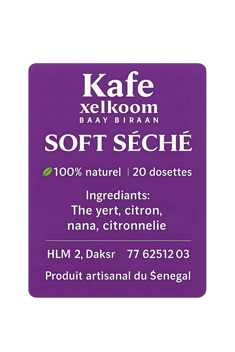 🌿 SOFT SÉCHÉ – Bien-être au naturel 🌿

Le Soft Séché de Kafe Xelkoom – Baay Biraan est une infusion naturelle idéale pour le bien-être au quotidien.

#InfusionNaturelle
#ThéNaturel
#BienEtreNaturel
#DetoxNaturelle
#100PourcentNaturel