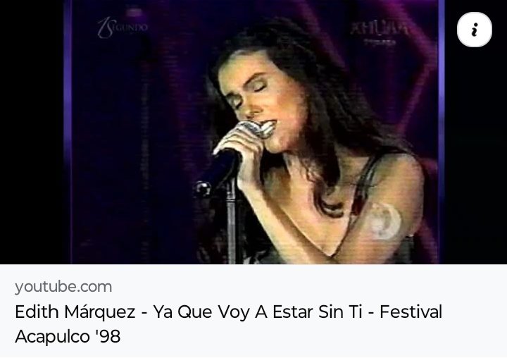 1SegundoEdith's tweet image. ⚠️ SUBIMOS OTRO VIDEO A NUESTRO CANAL DE @YouTube ⚠️
🎥🎧 Edith Márquez - Ya Que Voy A Estar Sin Ti - en vivo desde el Festival Acapulco '98: youtu.be/XQ0qUoFTcXY?si…