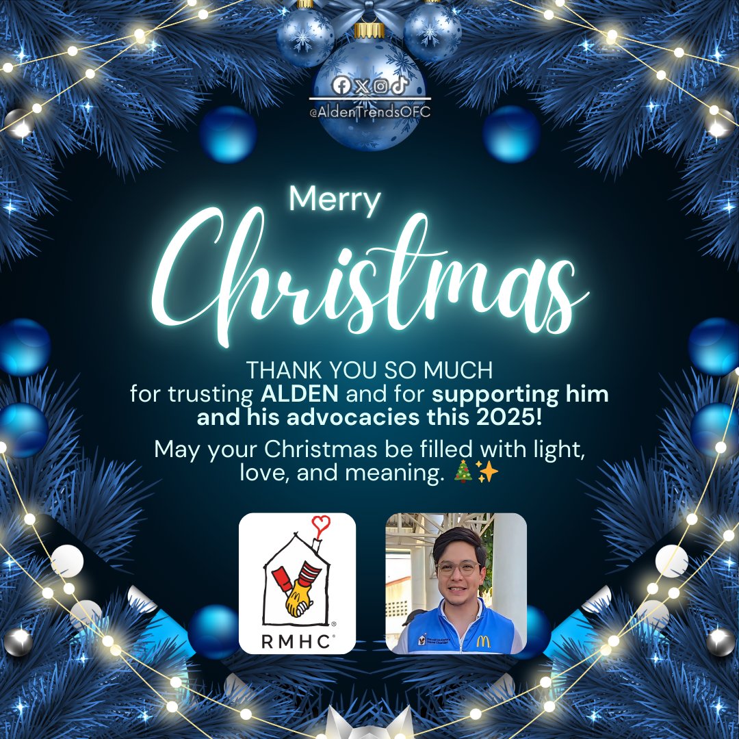 AldenTrendsOFC's tweet photo. Thank you for believing in ALDEN and for walking with him in support of his advocacies this 2025.
Wishing you a Christmas filled with light, love, and purpose. 🎄✨
@aldenrichards02
#ALDENxMcDoPH
#MerryChristmas
#ALDENRichards