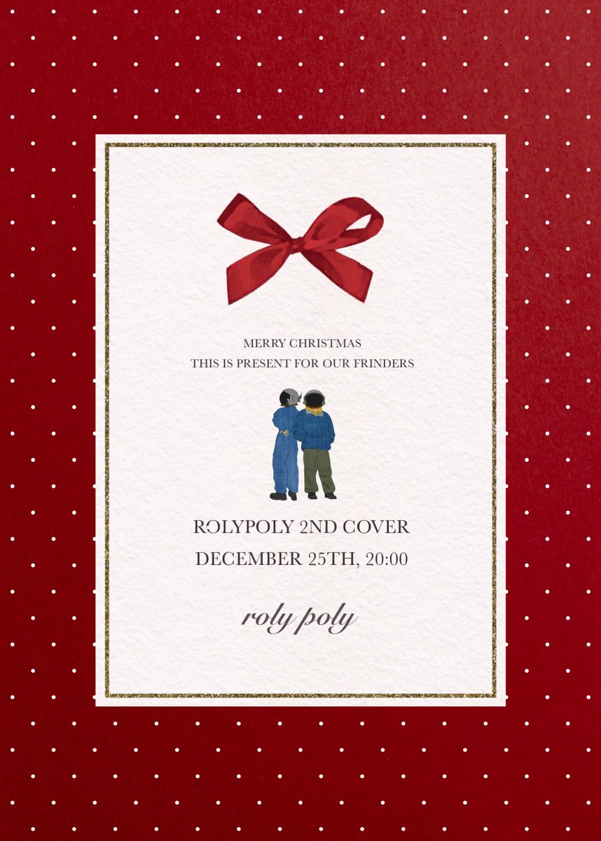 _R0LYP0LY_'s tweet photo. 📢Attention!!

      Dec 25th 20:00-

      ROLYPOLY 2nd cover 
      will be uploaded to Youtube!!🎅🏻🎁

      Check it out✨

#ROLYPOLY #歌ってみた #cover https://t.co/bJGpQdFs6p