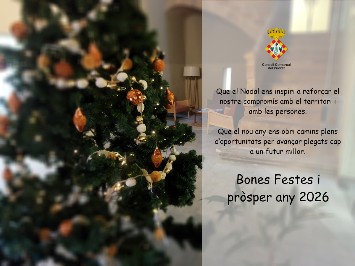 CCPriorat's tweet image. El Consell Comarcal del Priorat us desitja Bones Festes!