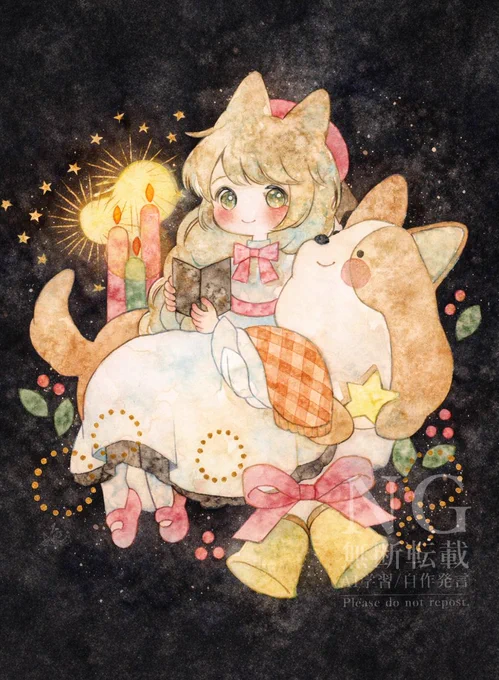 ささやかな祈りを聖夜に込めて #クリスマスイラスト #Christmas2025