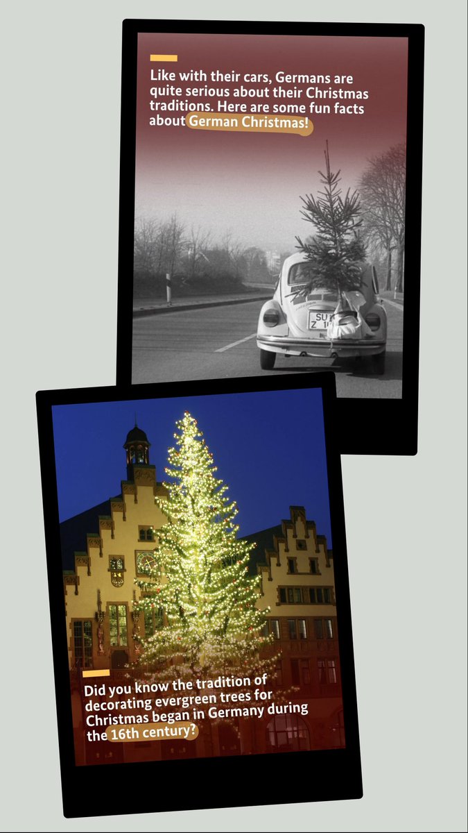 GermanyinKHI's tweet image. Get festive! 🎄🇩🇪 Your favorite Christmas traditions might be more German than you think! 😊 From trees to treats, swipe to discover the German roots of your festive favorites 👉 #GermanChristmas #HolidayTraditions #FestiveFun #ChristmasAroundTheWorld