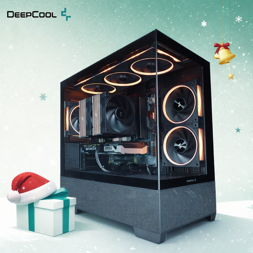 DeepCool_JAPAN's tweet photo. おはようございます🎄✨
メリークリスマス！❄️ヾ(*´∀`*)ﾉ❄️

今年一番嬉しいクリスマスプレゼント、やっぱりPC…？ 
このPC、欲しい人手を挙げてー
#DeepCool #クリスマス #ゲーミングpc https://t.co/T1lpDrw3za