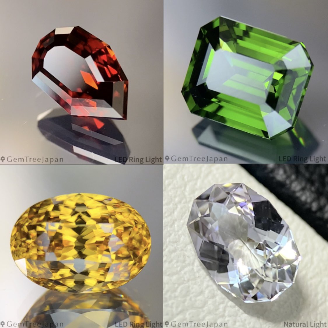 X'mas Special Set】 オレンジーレッドジルコン1.093ct グリーン