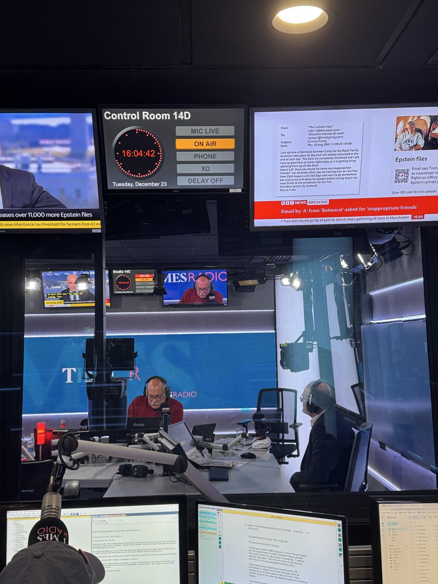 NFUPress's tweet photo. A brilliant media round yesterday with @NFUtweets President Tom Bradshaw (@ProagriLtd) reacting to the news of the APR / BPR threshold increase 🎥🎙️

Thanks to all the hard working presenters, producers and technicians still in studio so close to Christmas! https://t.co/sK54Um3yS6
