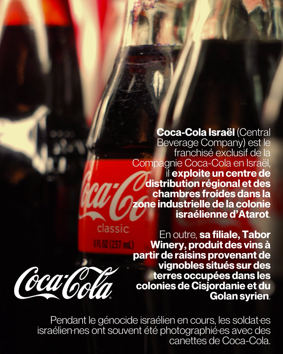 Pour les fêtes et jusqu’à ce que la Palestine soit libre, le boycott des marques qui se rendent complices des crimes de guerre israéliens continue.

Pas de répit pour l’apartheid génocidaire israélien ! #BoycottIsrael