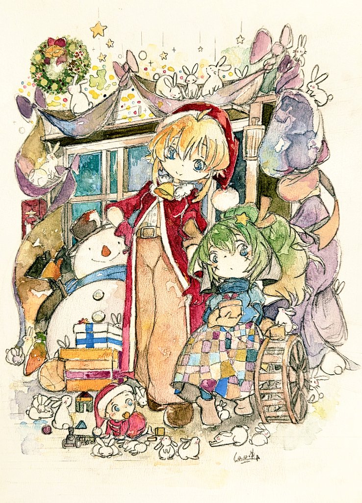 xusix's tweet image. 【Merry Christmas 🎁】
アクリル&amp;amp;不透明水彩画/F4/S14VA
#メリークリスマス 
#絵柄が好みって人にフォローされたい