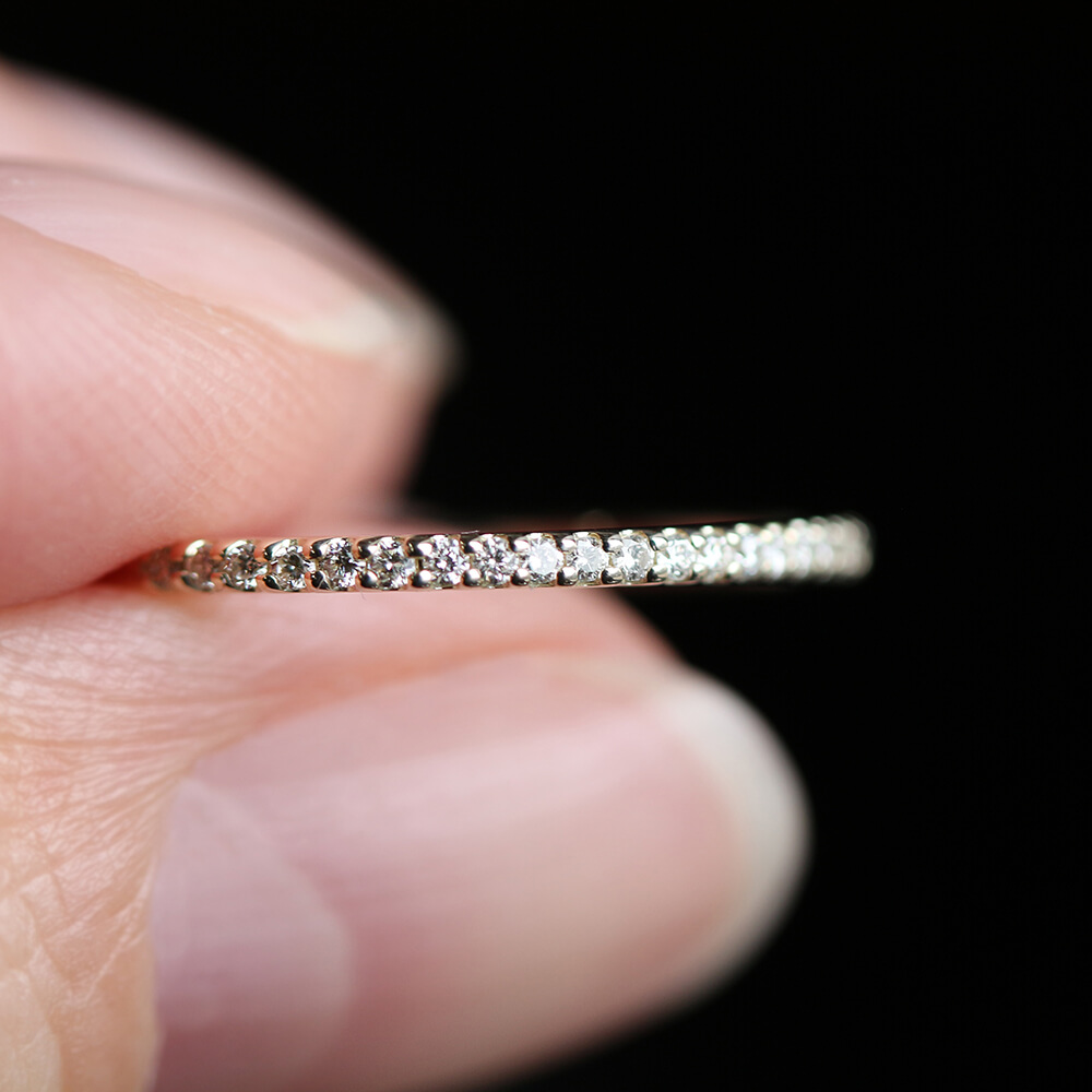 ダイヤモンド ハーフエタニティー リング | K10YG 一本で付けても十分