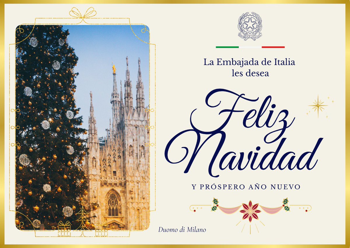 Tanti auguri per un sereno Natale e per un felice 2026 da parte di tutto il personale dell’Ambasciata d’Italia a Managua.