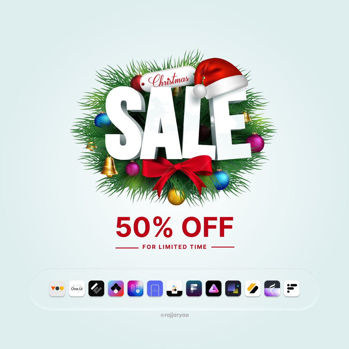 🎄 Christmas SALE is LIVE! 🎄

🔥 50% OFF on premium KWGT Widget Packs
⏰ Limited-time holiday deal — don’t miss it!

Buy Now- bit.ly/RajAryaApps

🎁 GIVEAWAY ALERT
I’m giving away 10 promo codes 🎉
Winners can choose ANY ONE app from the sale.

How to participate 👇

1️⃣