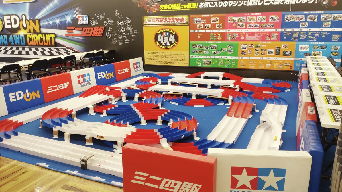 edion_yoko_nisi's tweet image. エディオン横浜西口本店
7F ミニ四駆サーキットよりお知らせ🏁            
                
やっと出来ました…
安心してください…3レーンも併設です！
目が回りそうなクルクルとやっぱり鬼門のLC…

明日12/25(木)10時より
3レーン＆5レーンオープンいたします‼

#横浜エディオンミニ四駆