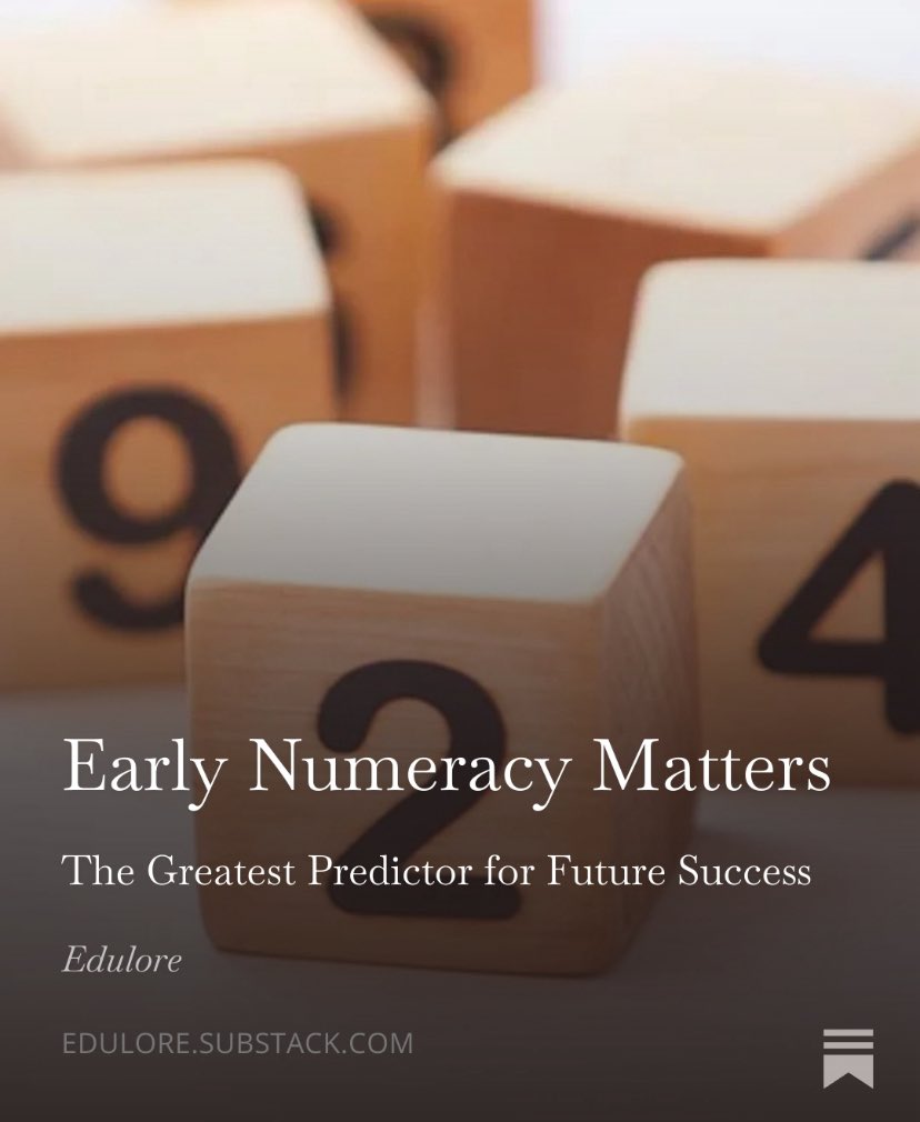 edulorechris's tweet photo. New blog post on early numeracy as an indicator for future academic success. 

As I reflected on my son’s school readiness, I realised I put a lot of effort into his reading. But perhaps I underestimated the importance of numeracy in his early years. 

https://t.co/sF3lLu9in2 https://t.co/L0SqkHhtVB