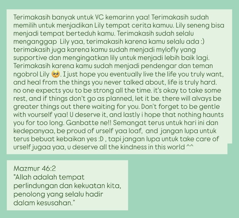 Selamat pagi dunia mylofly <3 semoga semuanya berjalan dengan lancar yaa! Jangan lupa makan n minum, semangat menjalani hari ini yaa! U can do this yes!!₍₍⚞(˶˃ ꒳ ˂˶)⚟⁾⁾ pap for u biar makin semangat rawr ❤️🦕>⩊< nanti siang liveu grwm yaa :D