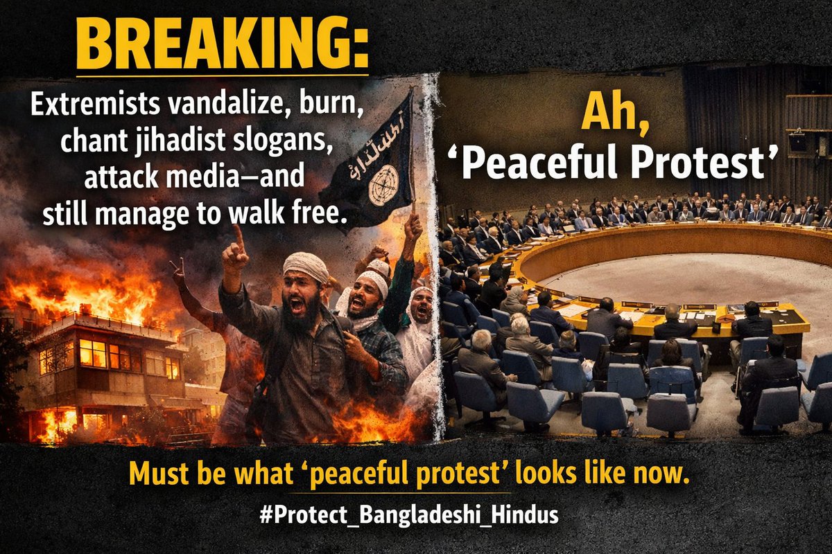 Hindu homes burned. Temples attacked. Youth lynched.
International outrage level: loading… stuck at 1%.
#Protect_Bangladeshi_Hindus

<a href="/hinduphobia_tr/">Hinduphobia Tracker</a> <a href="/HrugvedJoshi/">Hrugved Joshi</a>