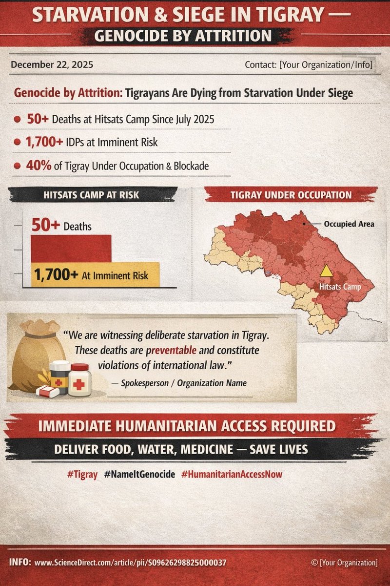 Danaity70's tweet photo. Immediate action required: lift aid restrictions, deliver food and medicine, protect civilians, ensure accountability. Lives depend on it.

#EndTheSiegeOnTigray

@UN @UNHumanRights @UN_HRC @UNOSAPG @antonioguterres @volker_turk @UN_Women @UNICEF @Refugees @EU_Commission @Etomiuc https://t.co/b8mu50hBeZ