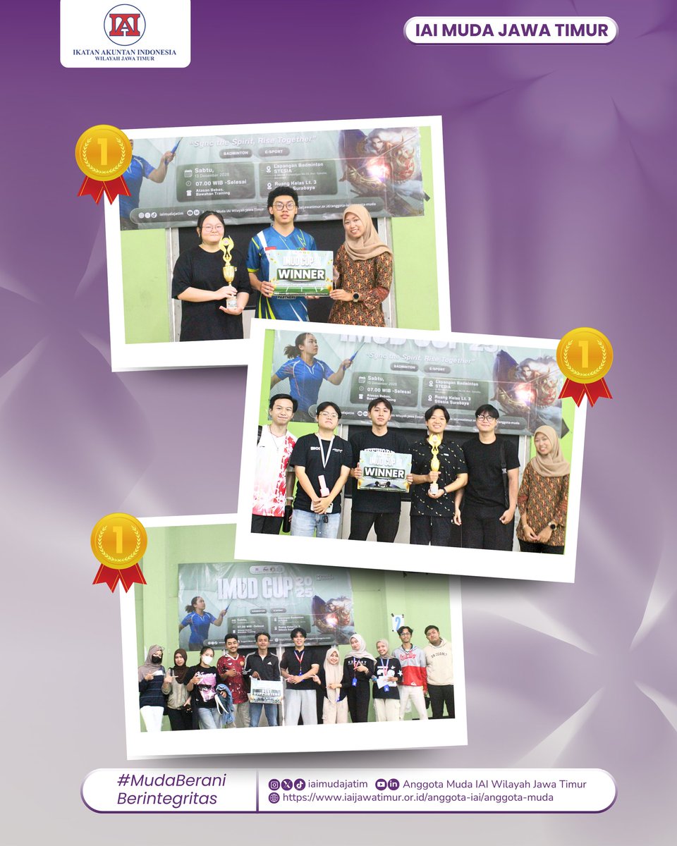 [EVENT REPORT IMUD CUP 2025]

Telah berlangsung kegiatan IMUD CUP 2025 dengan tema "Sync the Spirit, Rise Together" dilaksanakan pada tanggal 13 Desember 2025.

#IAIMUDAJAWATIMUR
#Muda
#Berani
#Berintegritas