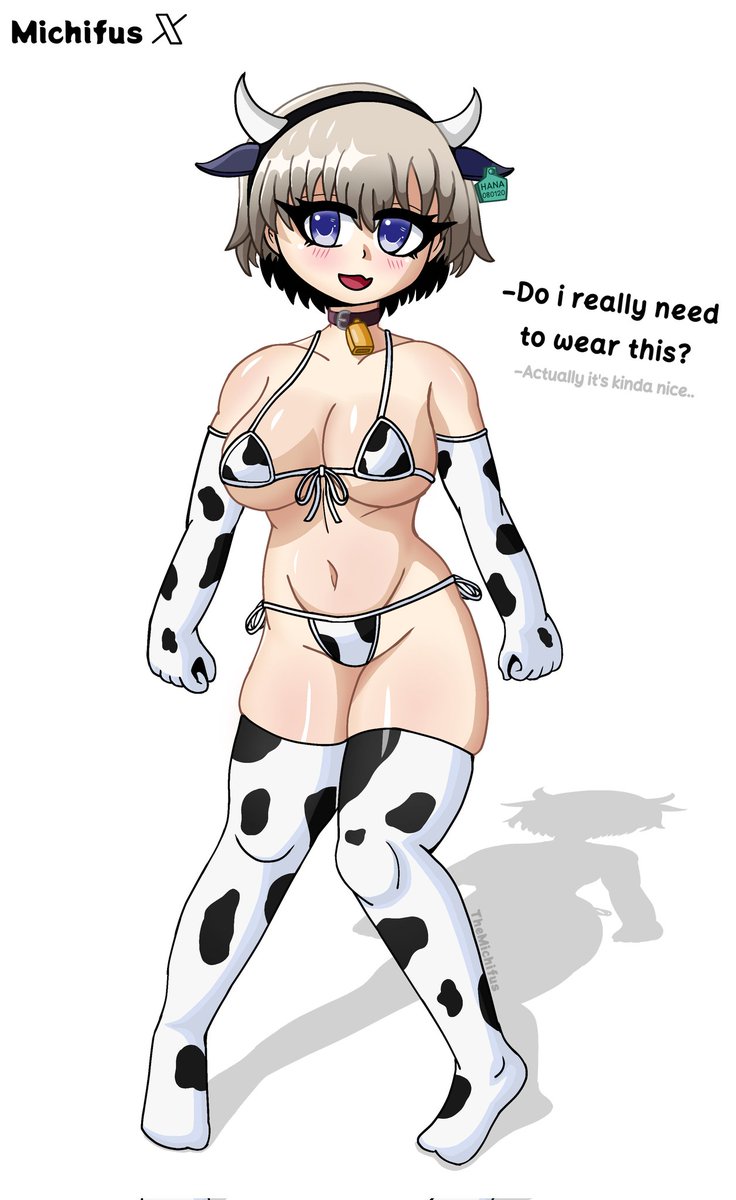 TheMichifus's tweet photo. Cow bikini Uzaki #Uzakichan https://t.co/cXKOup5zXV