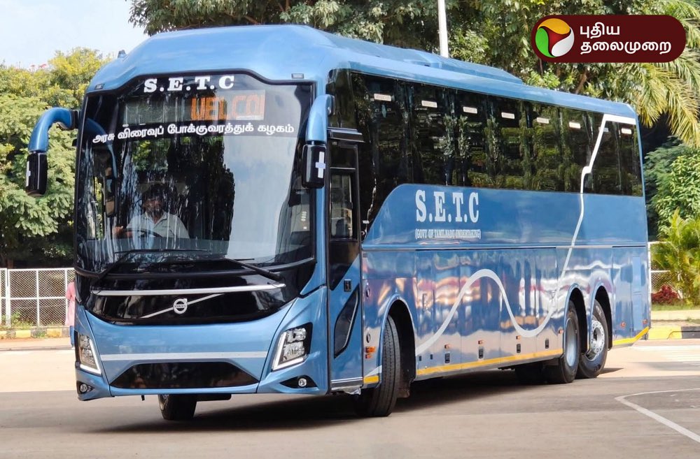TnInvestment's tweet image. #TamilNadu CM #MKStalin flagged off 20 New Volvo buses for #SETC Corp in #Chennai today

- These buses are procured at a cost of ₹34.30 Cr and play on the key routes from #Chennai to #Madurai #Trichy #Coimbatore #Bengaluru, #Salem and other couple of cities