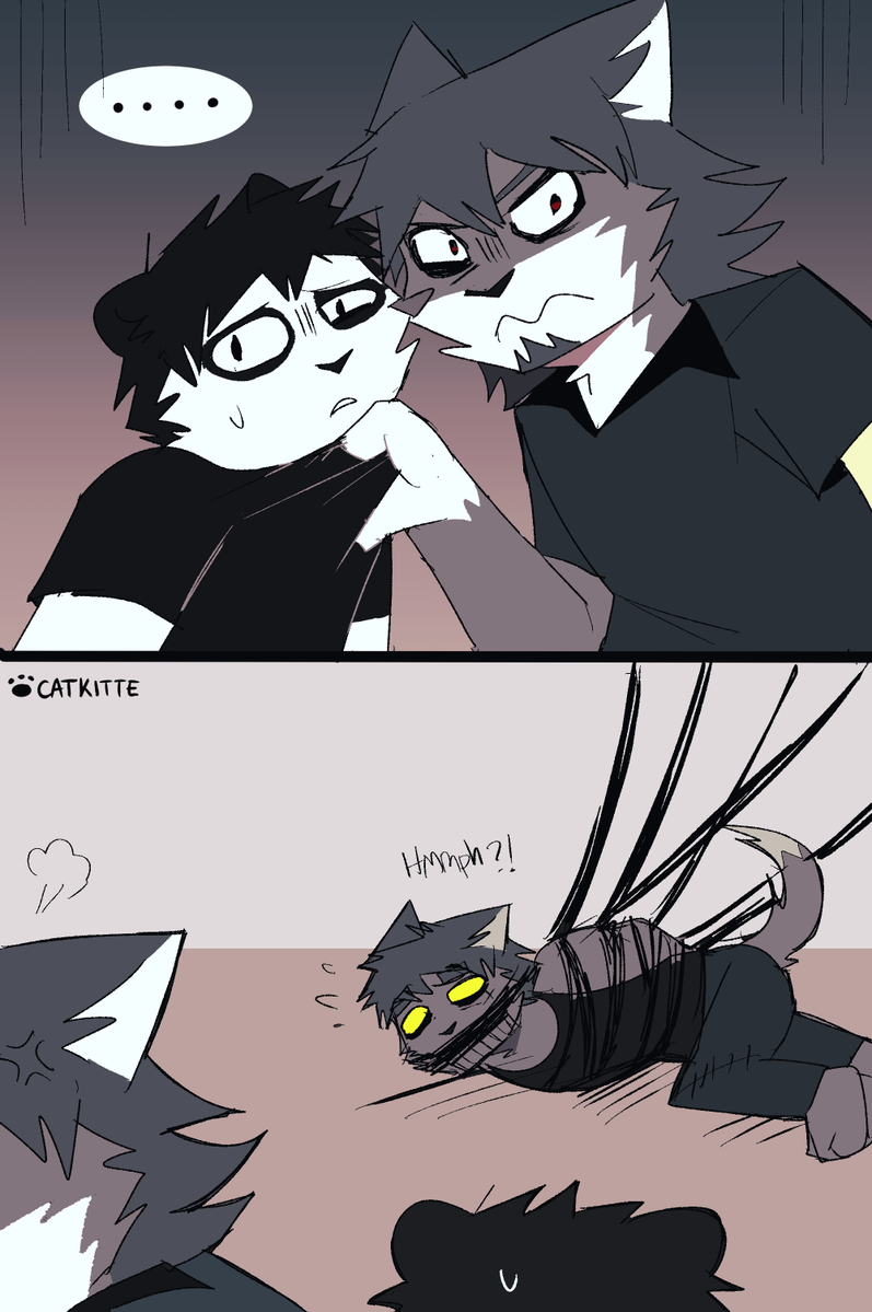 if there's one thing that both Panda and Bonehand can agree on, is that Ugly Cat is cringe.

well, at least they stopped fighting. 😅 (2022 colorized)