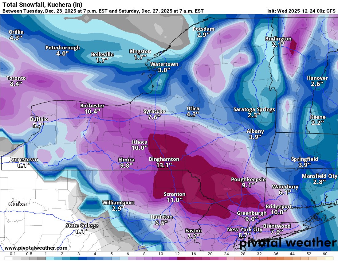 MeteoMark's tweet image. Alright… I said I would wait until the 0z run to start showing snow maps so here ya go.
The 0z GFS for Friday into Saturday.
It’s message remains from previous runs:
Big time Bulls-eye in NEPA, NY, and NNJ. 🎯
#PAwx #NYwx #NJwx #NEPA #wxtwitter #wxX