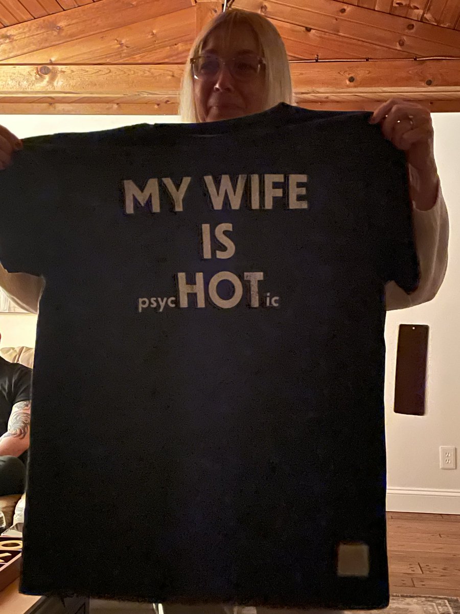 mom just showed us the t-shirt she got dad for christmas