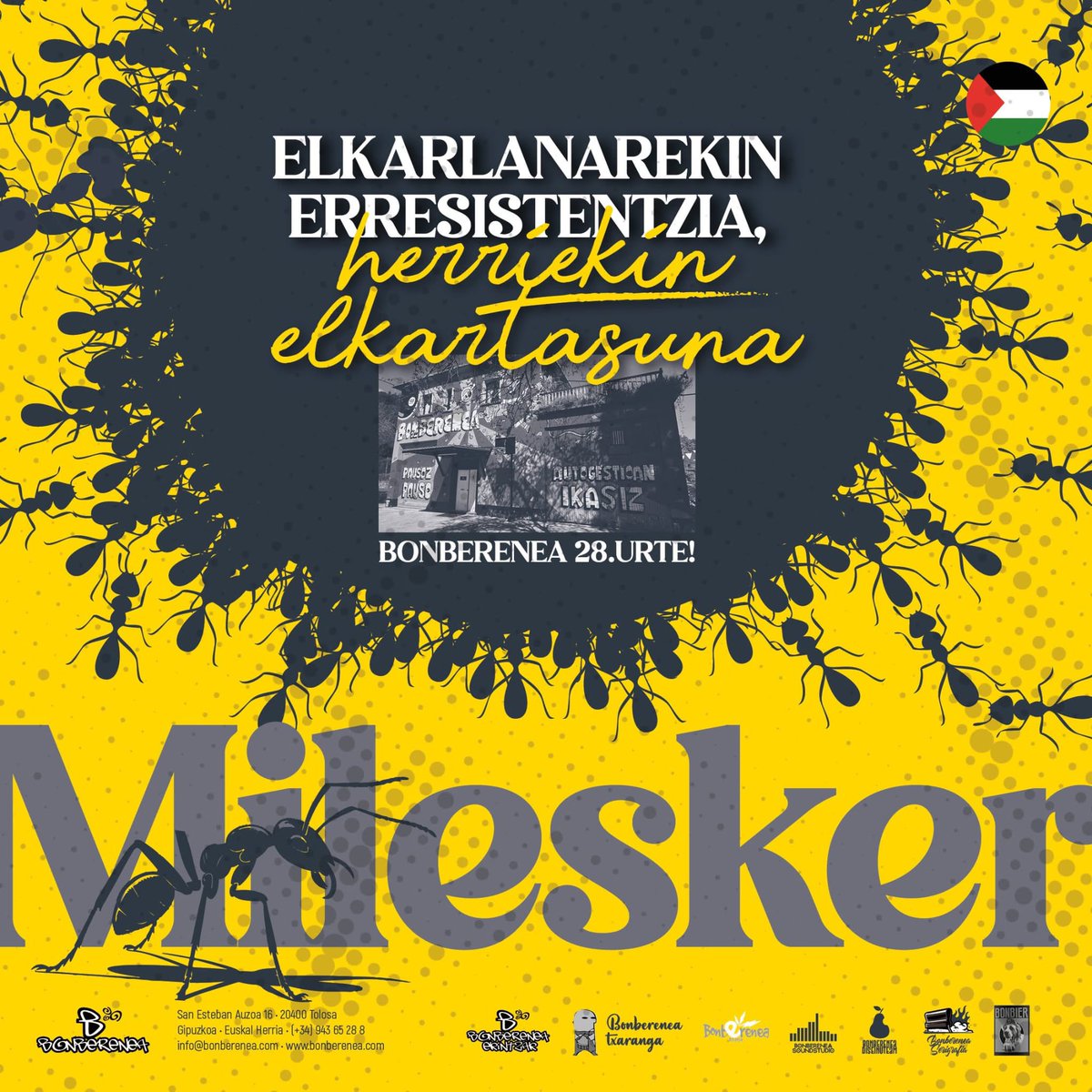 BONBERENEA-k aurkezten du:OKUPAZIO EGUNA!!!2025ko abenduaren 24an!!!!mil esker!!!

bonberenea 28.urte!elkarlanarekin erresistentzia,herriekin elkartasuna!

bonberenea.com