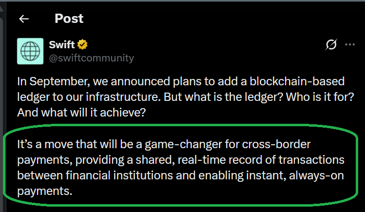 bingo_smalls's tweet image. exactly! #SWIFT is making their own CBP solution, for their 12k member banks in over 200 countries, that they will be testing soon. x.com/swiftcommunity…