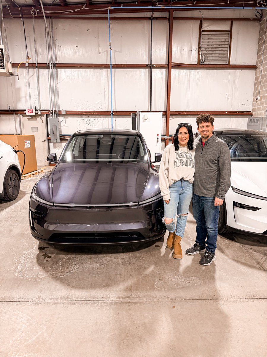 BLockhart4's tweet photo. We are now owners of a 2026 Tesla Y! https://t.co/gtG5EJbzSL