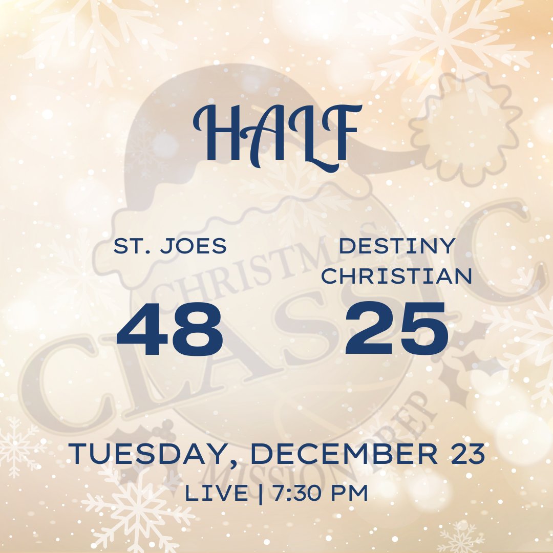 MPXmasClassic's tweet photo. Half: St. Joes leads Destiny Christian 48-25 at the half. https://t.co/HMqUcOq6k8