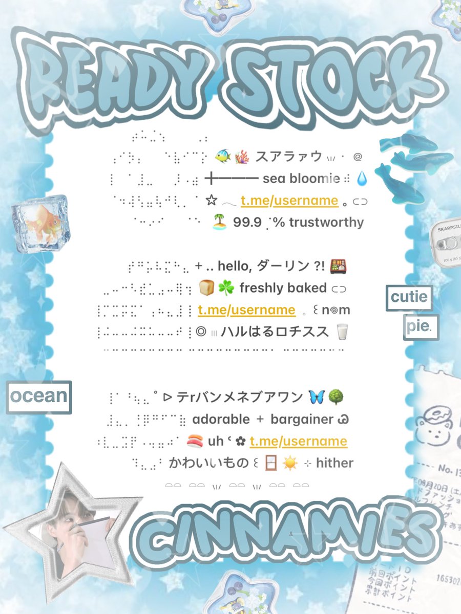 cinnyamies's tweet image. ╭┈  ֹ   help repost? thankies, sweetie 🐳

˳  ୨ CLEARANCE SALE  ֹ ₊  ࣪ 
{ II } ׁ ๑ 🪽.. wording bio 2.500  ࣪  ⸝⸝ &amp;amp;. pinned 3.500, wording wabis 4.500 💧🦴 yuk, ping chat:ie aku &amp;amp;. take sekarang juga   𓈒˚ &amp;gt;___^ 

#zonauang️