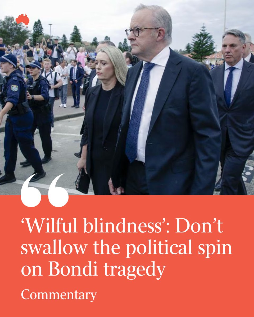 australian's tweet image. Commentary | Security insider breaks silence: Government leaders speak as though the terrorist attack at Bondi came without warning, as if there were no signs. The truth is the alarm bells were ringing long ago. Read the full comment: bit.ly/4jc1K6k
