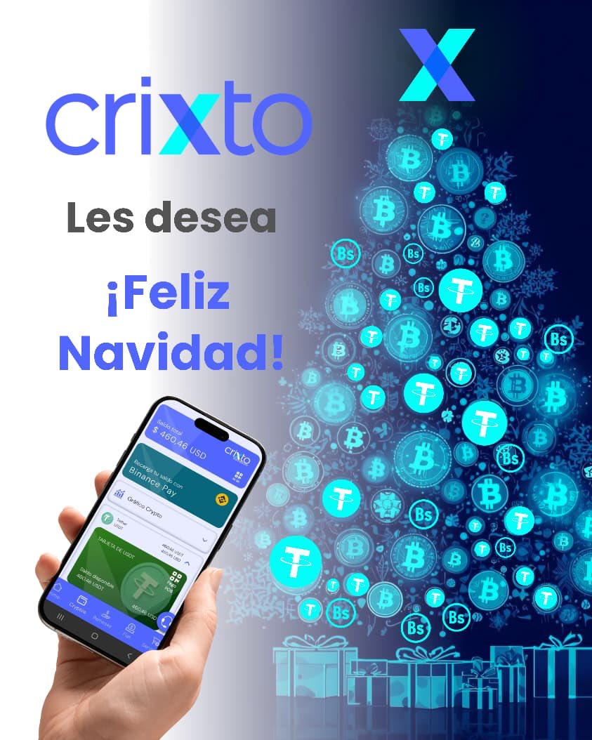 Te deseamos una Feliz Navidad, en compañía de toda tu familia y seres queridos.
Nos llena de gran satisfacción haberte acompañado este año.
Agradeciéndote la confianza depositada en <a href="/CrixtoPay/">Crixto</a> 
Que la paz y la esperanza llenen tu hogar. 
¡Feliz Navidad de la Gran Familia Crixto!