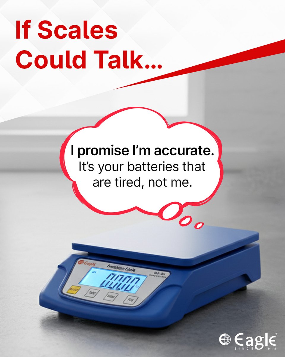 eagle_scales's tweet photo. If your scale could talk, what do you think it would complain about first? 
Low batteries? Rough handling? Or that one time you used it as a stool?

Tell us your best “scale confession” below!

#EagleScales #ScaleHumor #WeighingFacts #AccuracyMatters #BatteryTips #TechHumor https://t.co/b3ByApIYFX