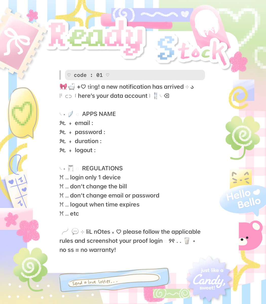 meolvv's tweet image. ⠀ 🎀🪽𓂂 くHELP RETWEET? thank you! ʚ♡ɞ

୨୧ ⎯⎯⎯  haLLo! aku bawa wording template . . 🥛🐩 drop app order 𓄹 ୵ 성: grab it fast! ♡ kindly mention (@) me after dm! only 8OOO/each. 

🗝: #zonauang ✿ rs, ｜readystocks