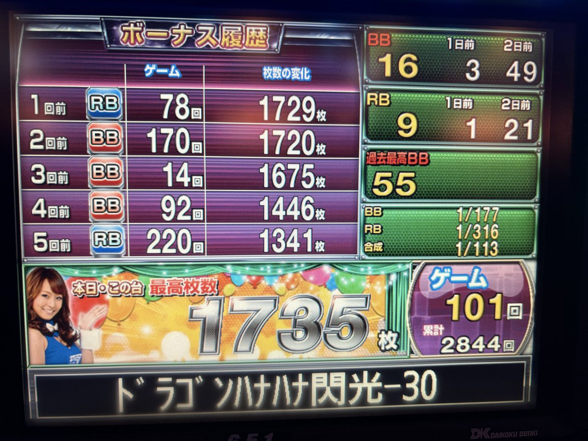 ninetuyoshi's tweet photo. 内容ゴミなのに当たりすぎ😇
3or5だけどほぼ3なのよねー
 #ドラゴンハナハナ閃光 https://t.co/wwrOnqFxXg