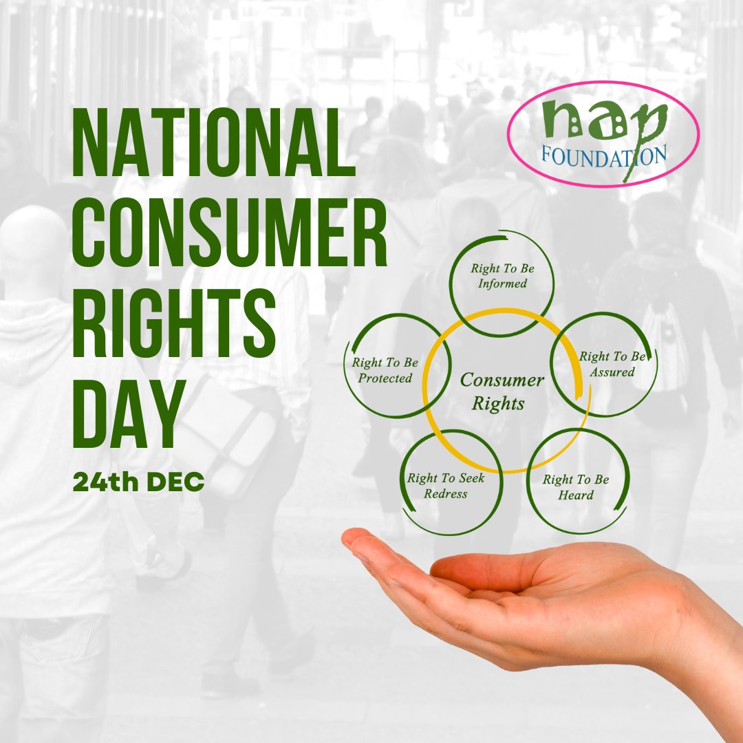 NAPFoundation_'s tweet photo. On National Consumer Rights Day, let’s promote awareness, fairness, and accountability. An informed consumer is the foundation of a strong and transparent marketplace. 🛒⚖️
#NationalConsumerRightsDay #ConsumerAwareness #KnowYourRights #FairTrade #Accountability #EmpoweredConsumer https://t.co/d6AEAfUKt1
